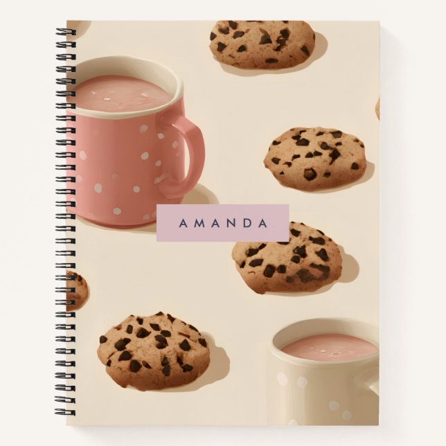 Cuaderno Cookies y leche personalizadas y pasteles (Anverso)