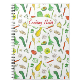 Cuaderno Cooking Notes Frescas Vegetables Watercolor Drawin