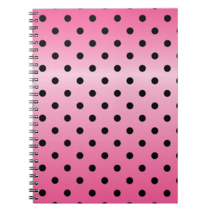 Cuaderno cool black polka dots in shinning pink background