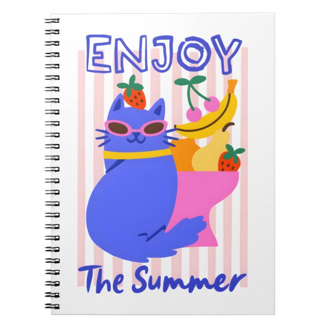 Cuaderno Cool Cat Enjoying the Summer (Frente)