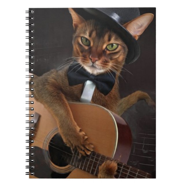 Cuaderno Cool Cat Guitarist – Minimal Elegant Design (Frente)