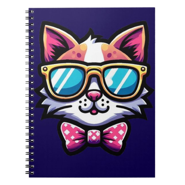Cuaderno Cool Cat Notebook – Fun & Stylish Stationery (Frente)