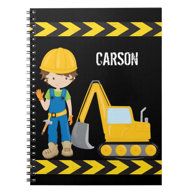 Cuaderno Cool Construction Vehicle Boy Personalized Kids (Frente)