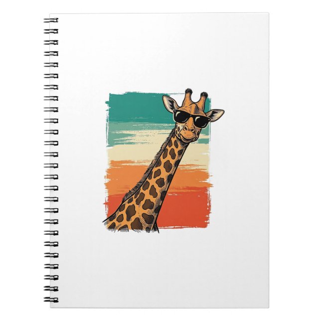 Cuaderno Cool Giraffe Sunglasses Vintage Sunset Shirt_1 (Frente)