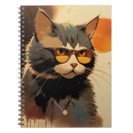 Cuaderno Cool Streetwear Graffiti Cat with Sunglasses Graph