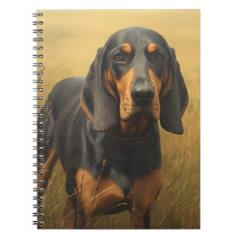 Cuaderno Coonhound negro y fuego