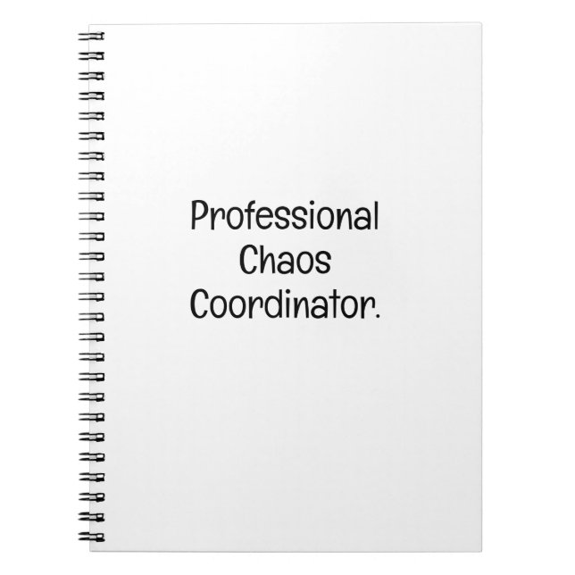Cuaderno Coordinador de Caos Colega de Trabajo Ingenioso (Frente)