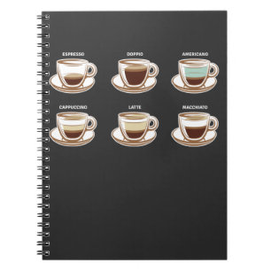 Cuaderno Copa de café Espresso Americano Cappuccino Drinker
