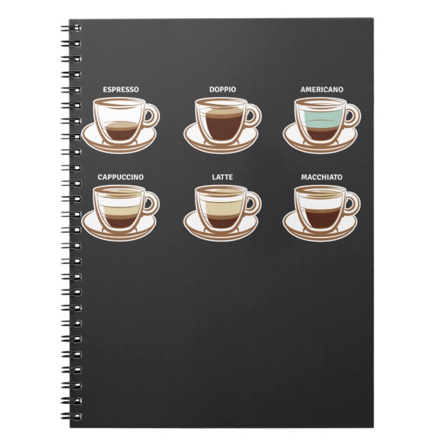 Cuaderno Copa de café Espresso Americano Cappuccino Drinker (Frente)