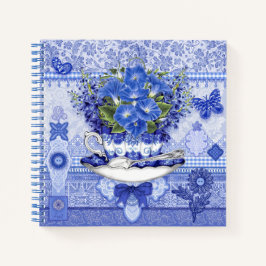 Cuaderno Copa de porcelana azul y flores