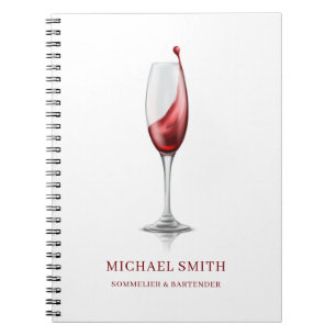 Cuaderno Copa de vino tinto elegante bar bodega
