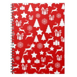 Cuaderno Copo de nieve blanco navidad en grupo de panes roj