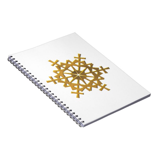 Cuaderno Copo de nieve dorado "3-D" (Lado Derecho)