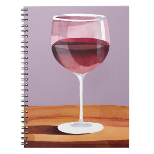 Cuaderno Copo de Vino Tinto Vino Acuarela