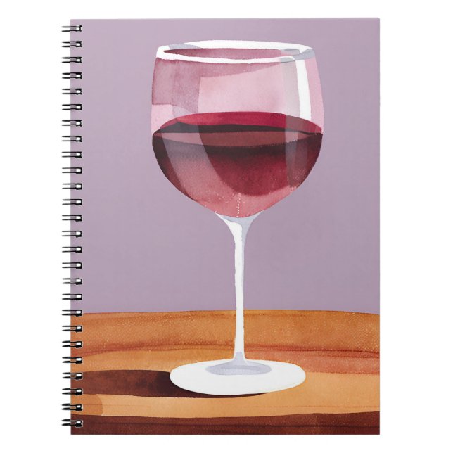 Cuaderno Copo de Vino Tinto | Vino Acuarela (Frente)