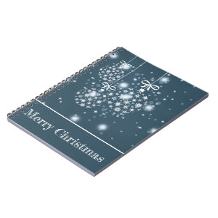 Cuaderno Copos de nieve, azul y blanco, globos, cereza