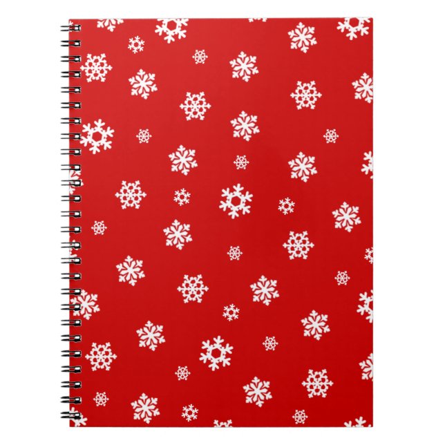Cuaderno Copos de nieve (blanco) [patrón de Navidades] (Frente)