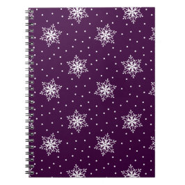 Cuaderno Copos de nieve blancos con puntos de polka estampa
