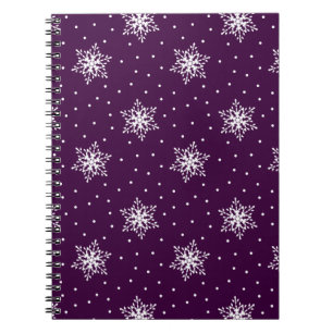 Cuaderno Copos de nieve blancos con puntos de polka estampa