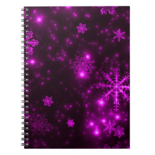 Cuaderno Copos de nieve con fondo morado
