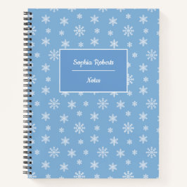 Cuaderno Copos de nieve con temática invernal patrón modern