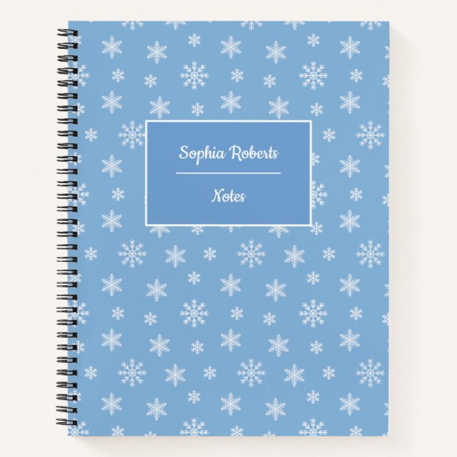 Cuaderno Copos de nieve con temática invernal patrón modern (Anverso)