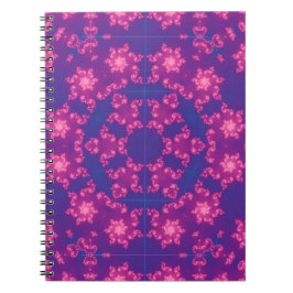 Cuaderno Copos de nieve de la Ronda Mandela rosa y púrpura
