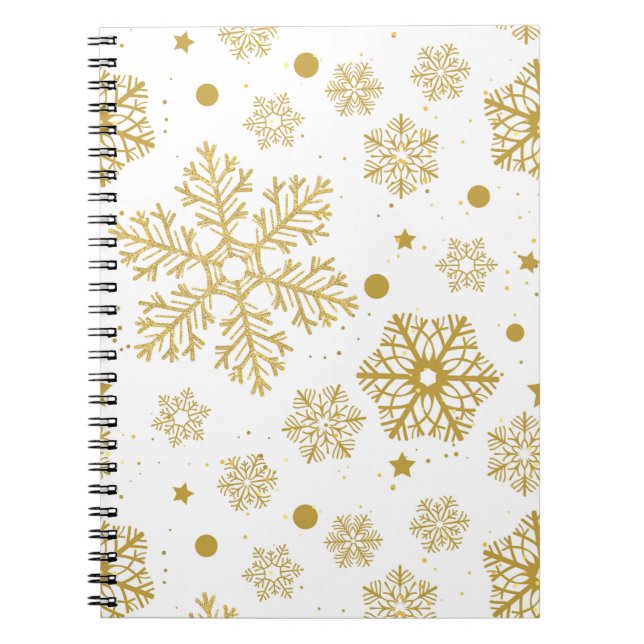 Cuaderno Copos de nieve dorados (Frente)