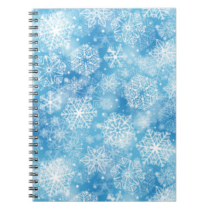 Cuaderno Copos de nieve en azul
