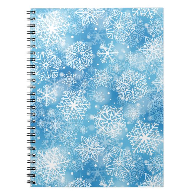 Cuaderno Copos de nieve en azul (Frente)