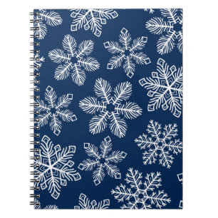 Cuaderno Copos de nieve en azul oscuro