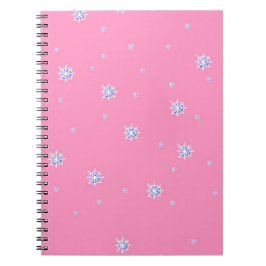 Cuaderno Copos de nieve en invierno rosa
