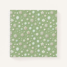 Cuaderno Copos de nieve en la menta