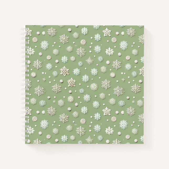Cuaderno Copos de nieve en la menta (Anverso)