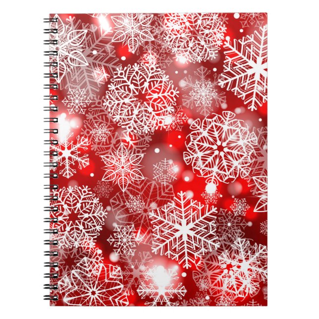 Cuaderno Copos de nieve en rojo (Frente)