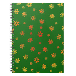 Cuaderno Copos de nieve (rojo y oro) [patrón de Navidades]