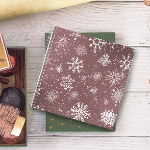 Cuaderno Copos de nieve rosados polvorientos Elegante fiest