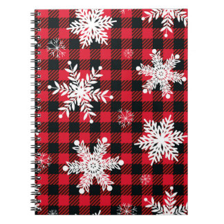 Cuaderno Copos de nieve y búfalo cubiertos: Encanto de invi