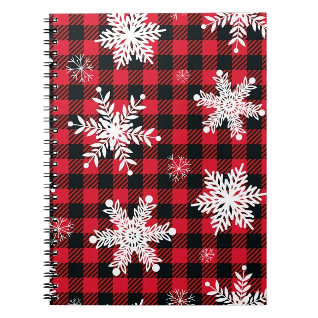 Cuaderno Copos de nieve y búfalo cubiertos: Encanto de invi (Frente)