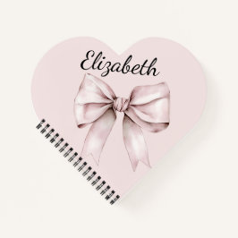 Cuaderno Coqueta estética arco rosa Nombre personalizado