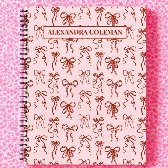 Cuaderno Coqueta estética de arco rosa y rojo (Subido por el creador)