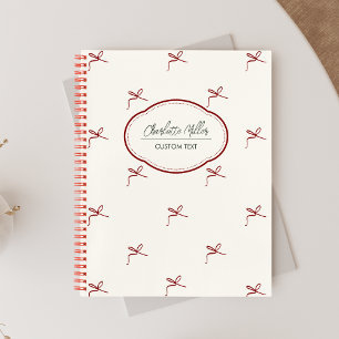 Cuaderno Coqueta Femenina Minimalista Lazo Espiral