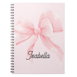 Cuaderno Coqueta Personalizada Lazo Rosa Niña