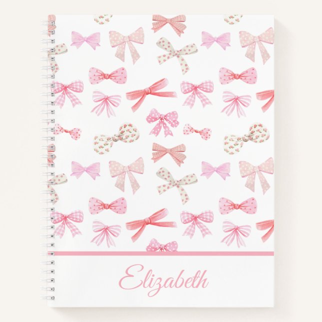 Cuaderno Coquette Aesthetic Light Bows Rosa (Anverso)
