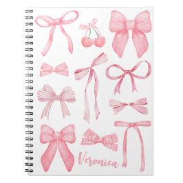 Cuaderno Coquette Aesthetic Pink Bow Trendy Feminine Cute