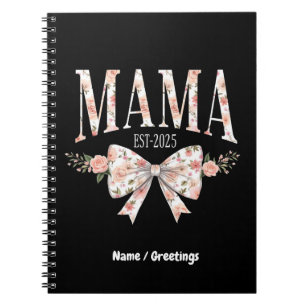 Cuaderno Coquette Bow Mama Est 2025 Feliz Día de la Madre