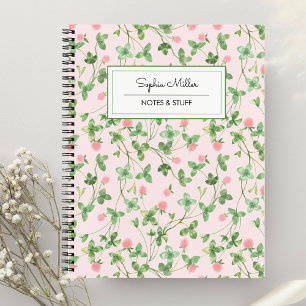 Cuaderno Coquette Cottagecore Espiral Floral Rosa Claro