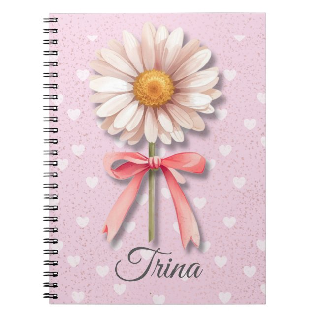 Cuaderno Coquette Daisy | Diario Estético Rosa (Frente)