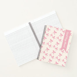 Cuaderno Coquette de Dibujo a Mano con Lazos Rosad