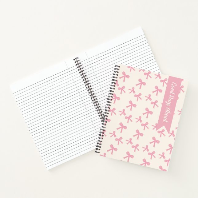 Cuaderno Coquette de Dibujo a Mano con Lazos Rosad (Interior)